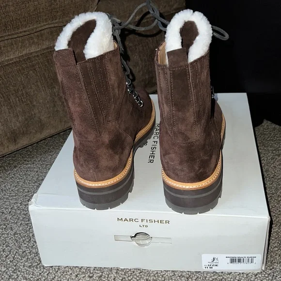 Marc Fisher Izzie Brown Suede Bootie Size 11M - Picture 6 of 8